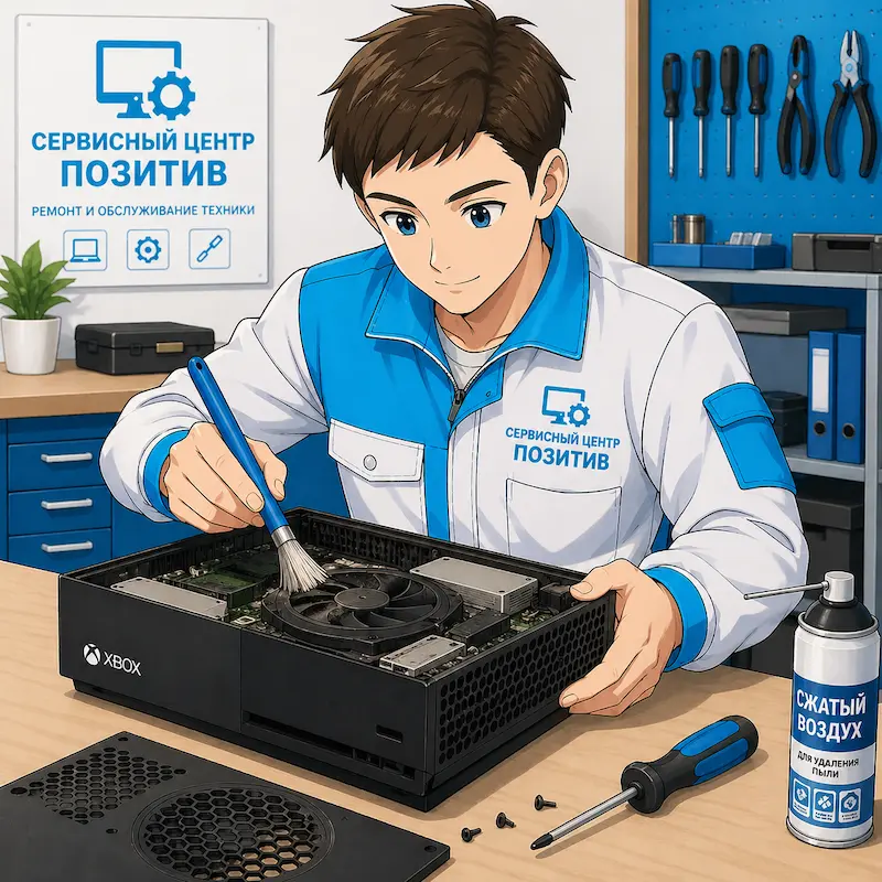 Чистка игровой приставки от пыли и замена термопасты в Ярославле