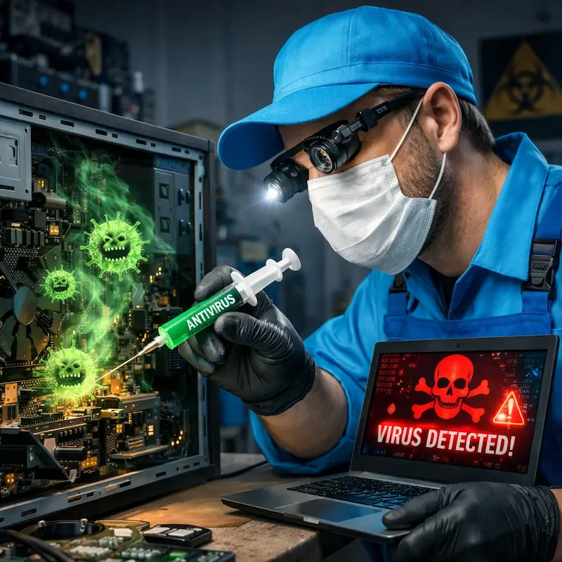 Лечение компьютера от вирусов в Ярославле на дому